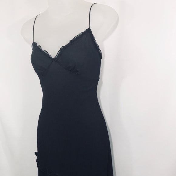 Betsey Johnson Black Asymmetrical Silk Tier Dress - Picture 4 of 10